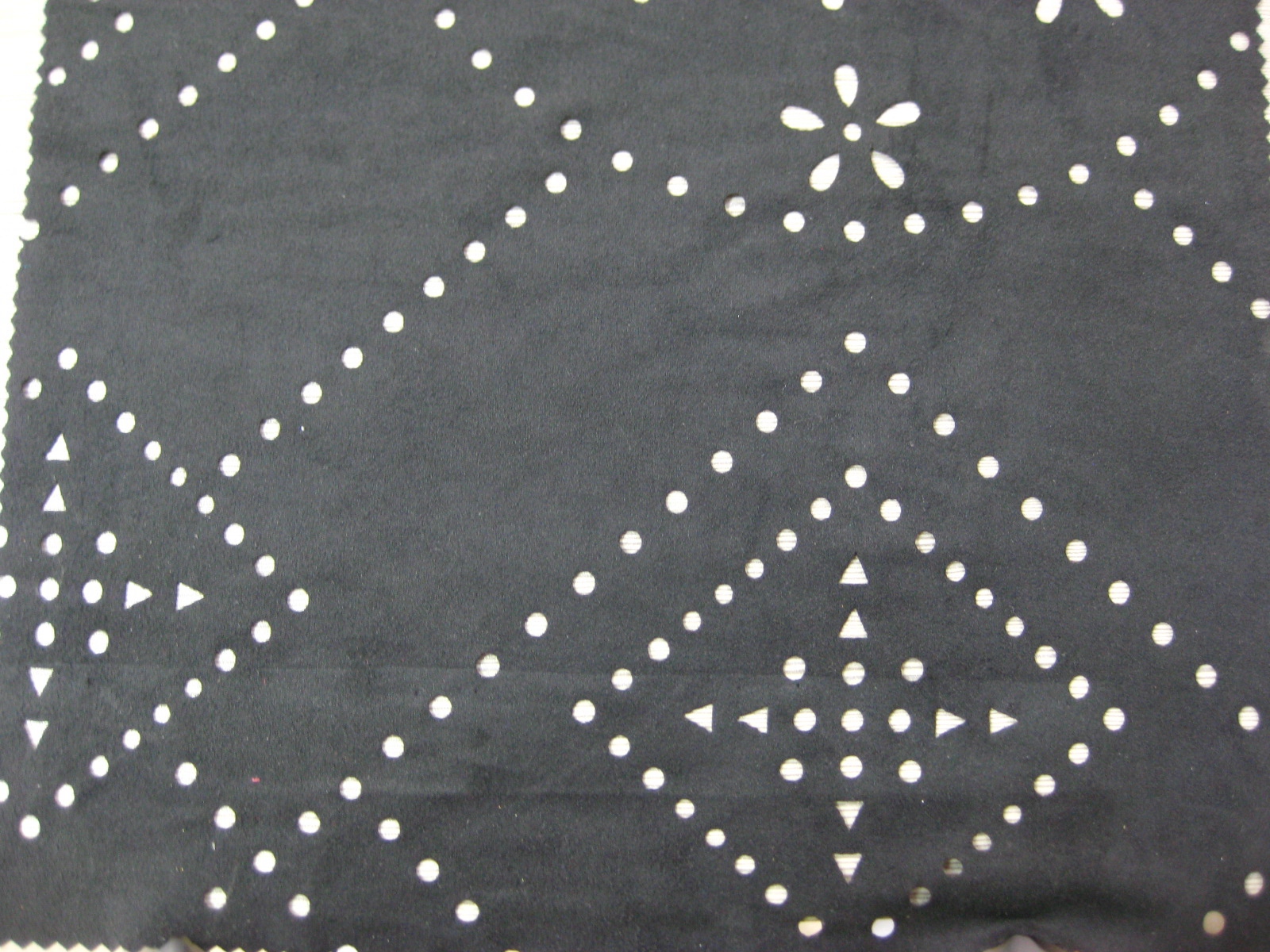 POLY SPAN SUEDE WITH LASER HOLES