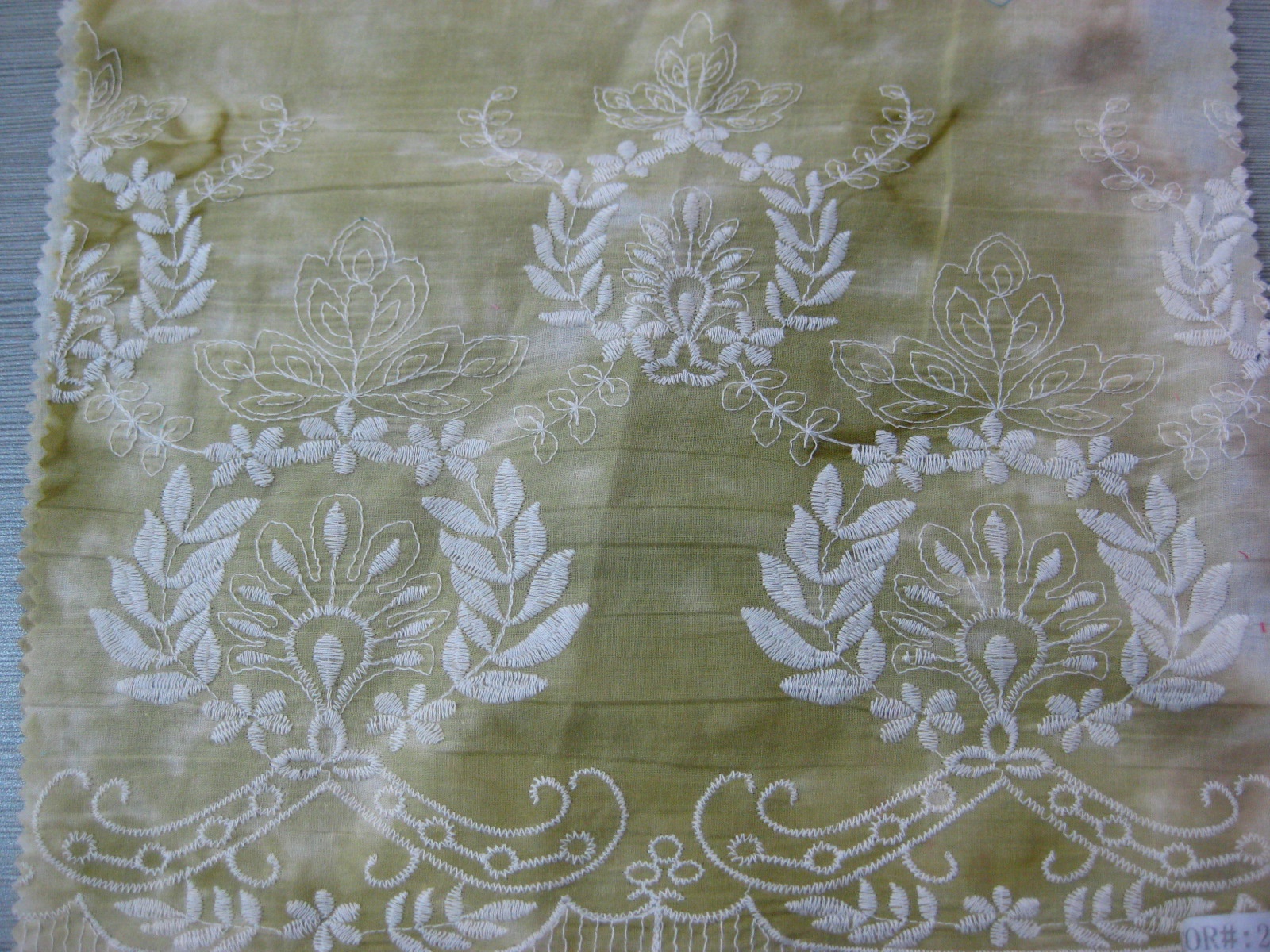 COTTON VOILE TIE DYE WITH ONE BORDER EMB DES#12-219