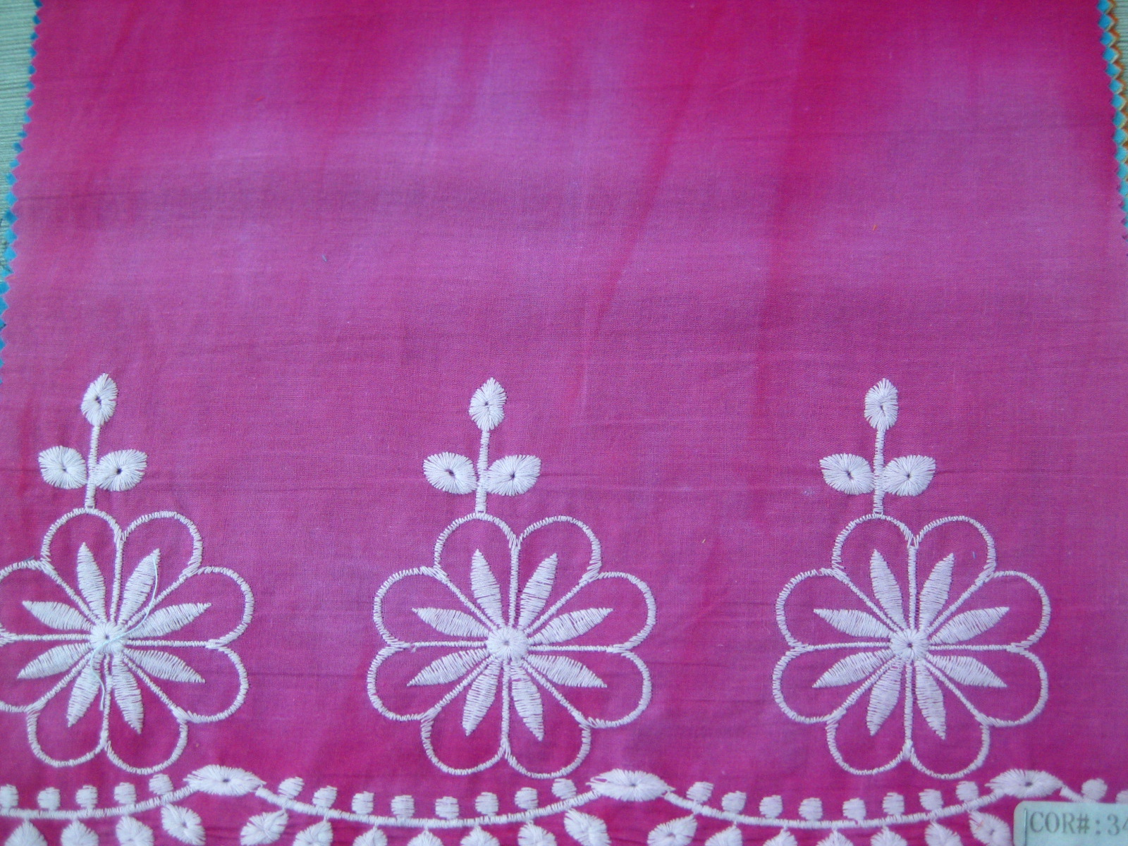 COTTON VOILE TIE DYE WITH ONE BORDER EMB DES#17-349