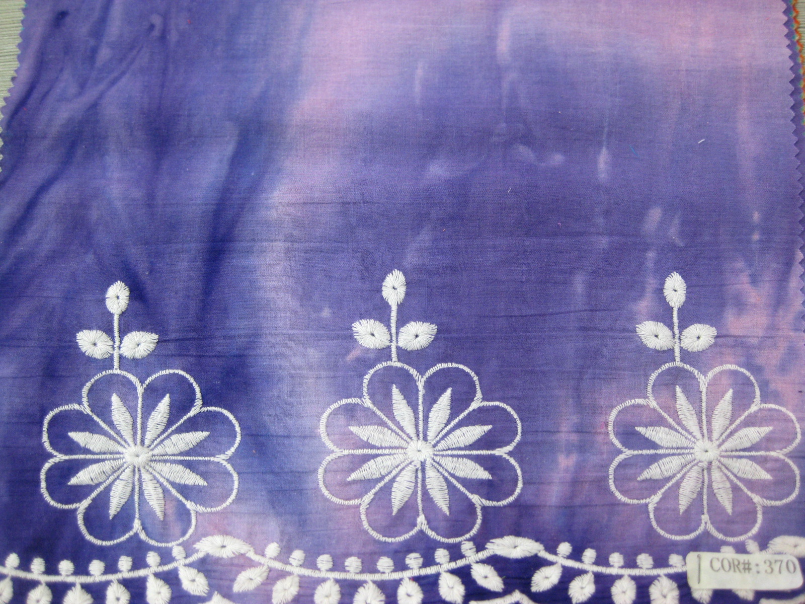 COTTON VOILE TIE DYE WITH ONE BORDER EMB DES#17-370