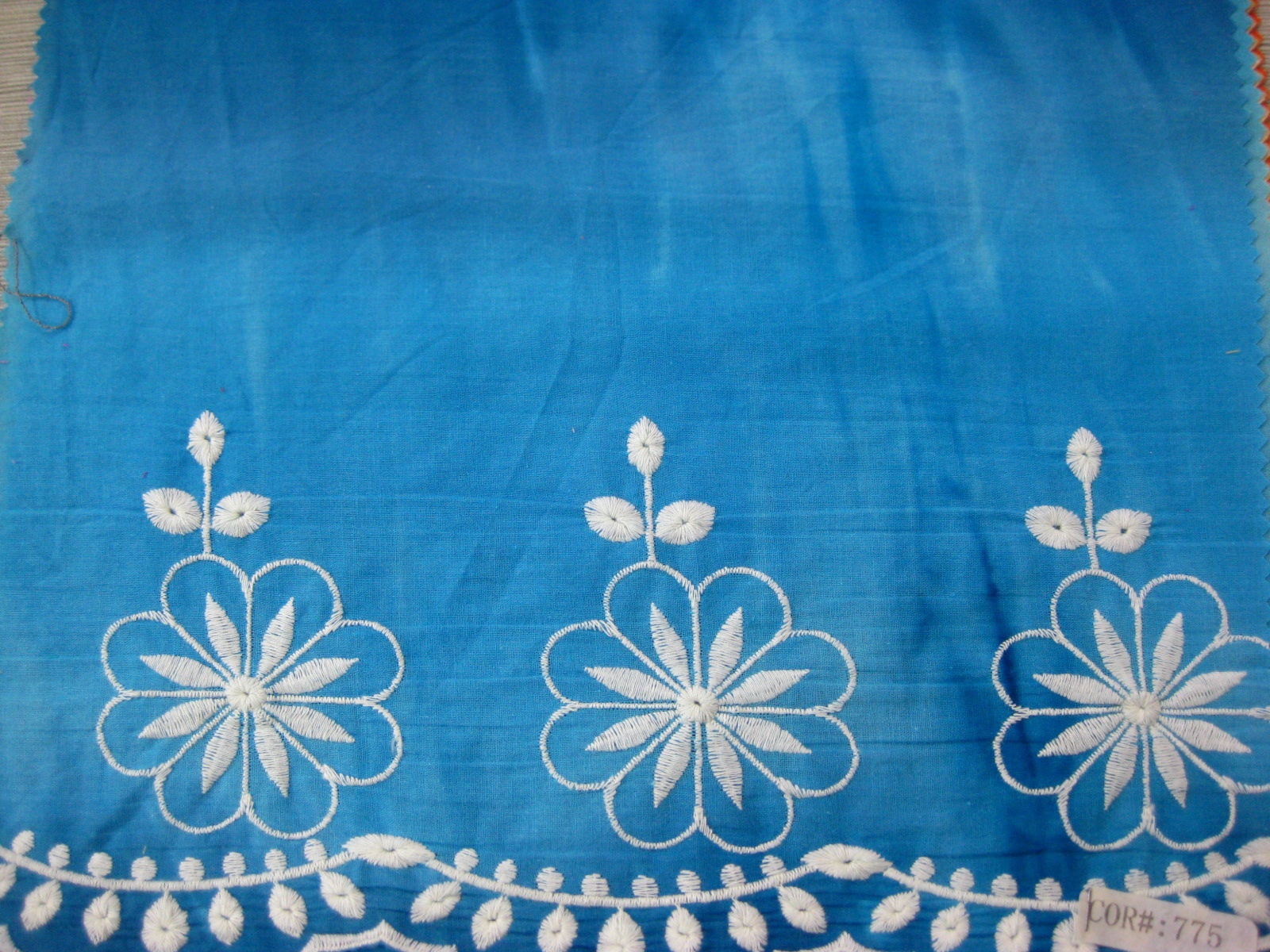 COTTON VOILE TIE DYE WITH ONE BORDER EMB DES#17-775